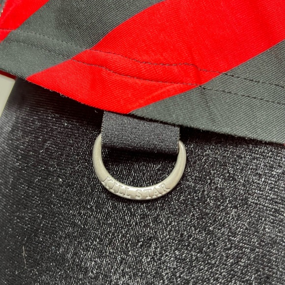 KILLSTAR x AVRIL LAVIGNE Setlist Zip Up Crop Top Tank Vest Striped Black Red L - Picture 11 of 16